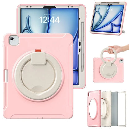 For iPad Air 13 (2024) / iPad Pro 12.9 (2022) / (2021) / (2020) / (2018) Case Hand Grip Kickstand PC+TPU Cover with Pen Slot