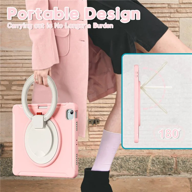 For iPad Air 13 (2024) / iPad Pro 12.9 (2022) / (2021) / (2020) / (2018) Case Hand Grip Kickstand PC+TPU Cover with Pen Slot