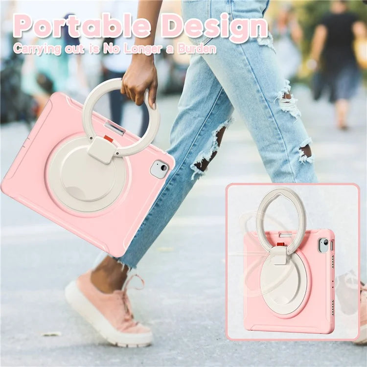 For iPad Air 13 (2024) / iPad Pro 12.9 (2022) / (2021) / (2020) / (2018) Case Hand Grip Kickstand PC+TPU Cover with Pen Slot