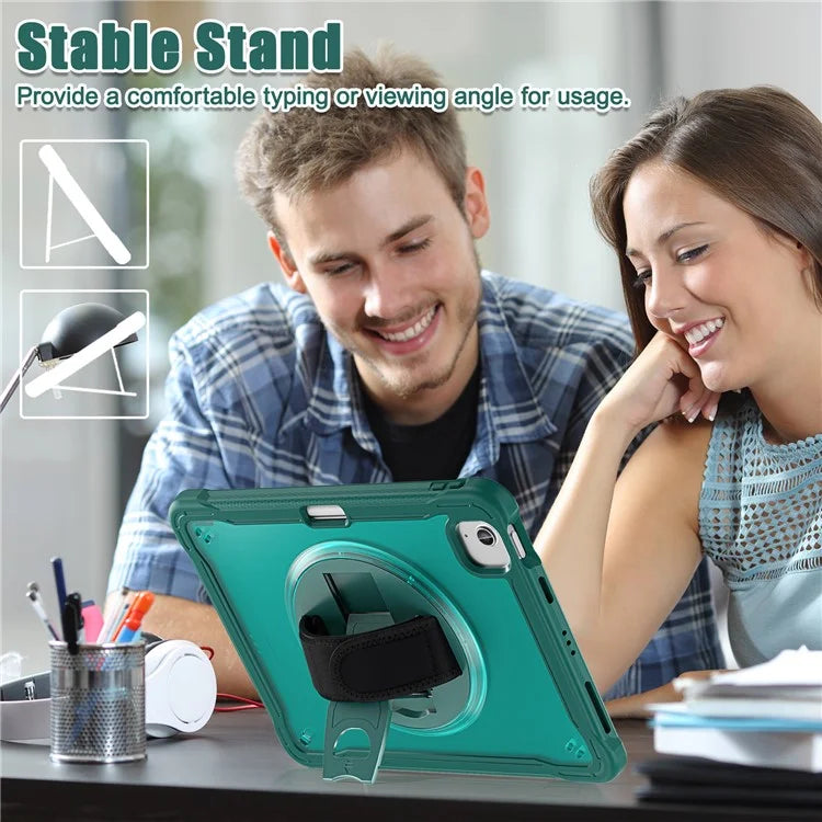 For iPad Air 11 (2024) / Air (2022) / (2020) / iPad Pro 11 (2022) / (2021) / (2020) / (2018) Case Hand Strap Kickstand Cover