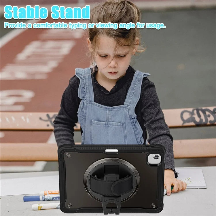 For iPad Air 11 (2024) / Air (2022) / (2020) / iPad Pro 11 (2022) / (2021) / (2020) / (2018) Case Hand Strap Kickstand Cover