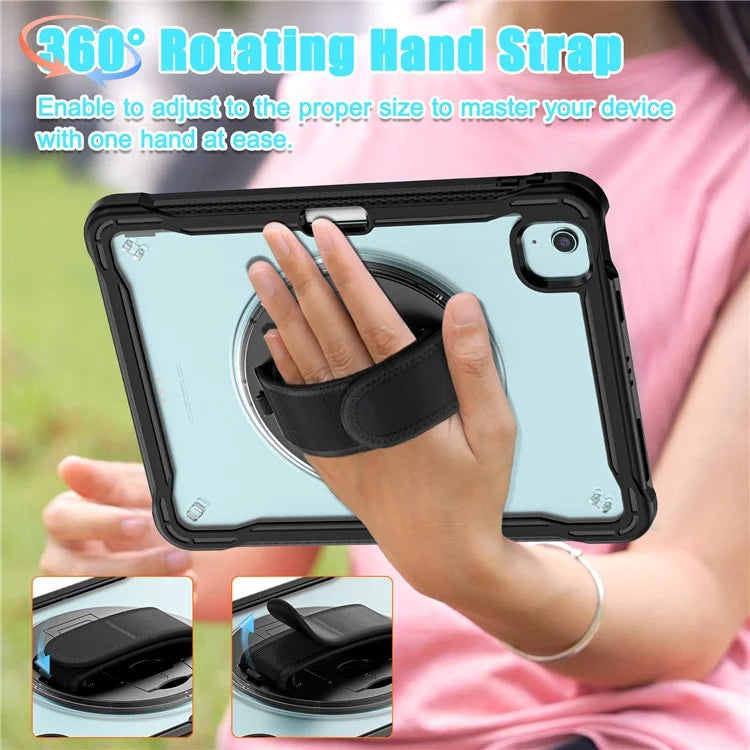 For iPad Air 11 (2024) / Air (2022) / (2020) / iPad Pro 11 (2022) / (2021) / (2020) / (2018) Case Hand Strap Kickstand Cover