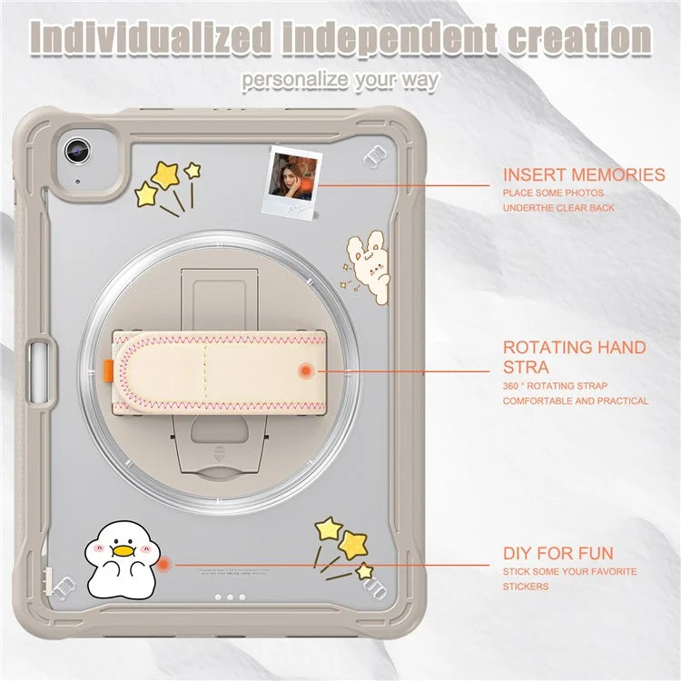 For iPad Air 11 (2024) / Air (2022) / (2020) / iPad Pro 11 (2022) / (2021) / (2020) / (2018) Case Hand Strap Kickstand Cover