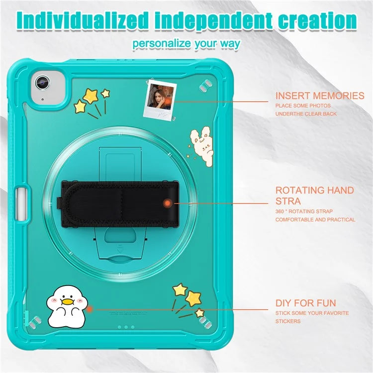 For iPad Air 11 (2024) / Air (2022) / (2020) / iPad Pro 11 (2022) / (2021) / (2020) / (2018) Case Hand Strap Kickstand Cover