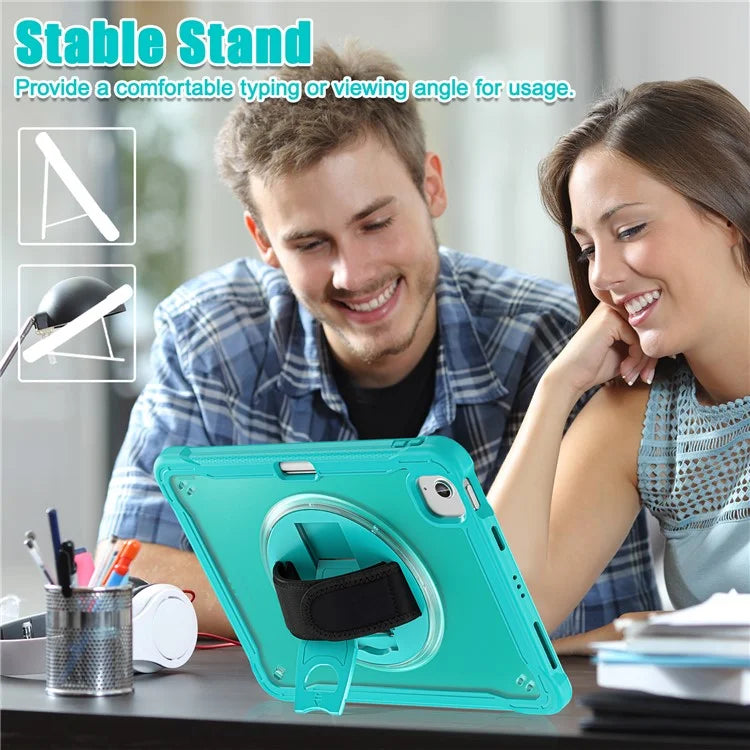 For iPad Air 11 (2024) / Air (2022) / (2020) / iPad Pro 11 (2022) / (2021) / (2020) / (2018) Case Hand Strap Kickstand Cover