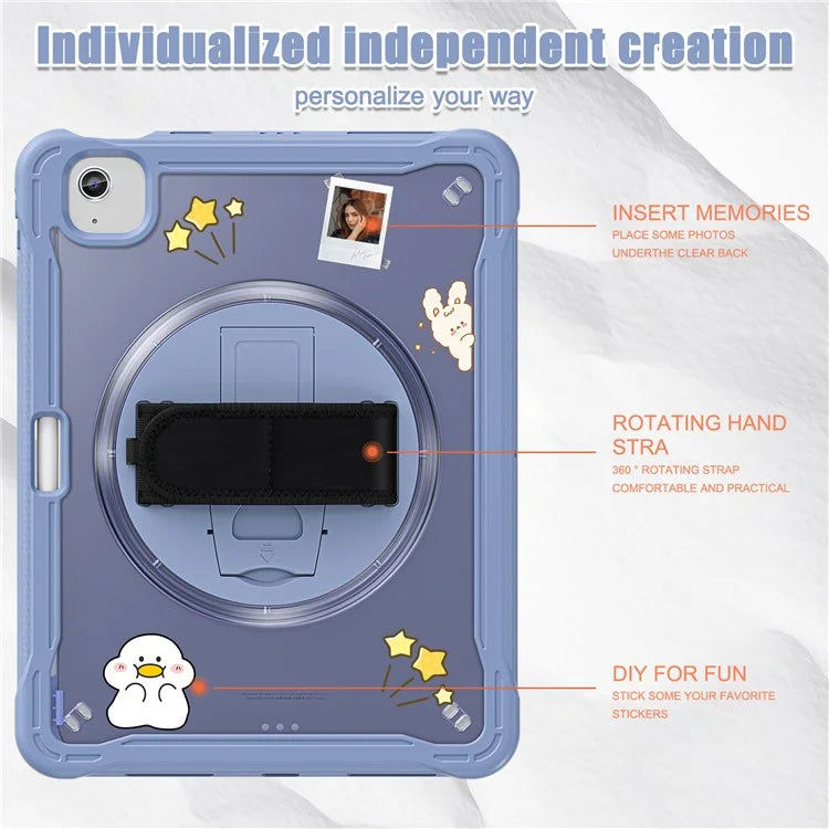 For iPad Air 11 (2024) / Air (2022) / (2020) / iPad Pro 11 (2022) / (2021) / (2020) / (2018) Case Hand Strap Kickstand Cover