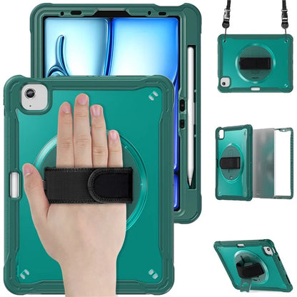For iPad Air 11 (2024) / Air (2022) / (2020) / iPad Pro 11 (2022) / (2021) / (2020) / (2018) Case Kickstand Cover with Shoulder Strap