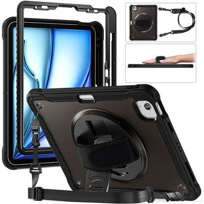 For iPad Air 11 (2024) / Air (2022) / (2020) / iPad Pro 11 (2022) / (2021) / (2020) / (2018) Case Kickstand Cover with Shoulder Strap