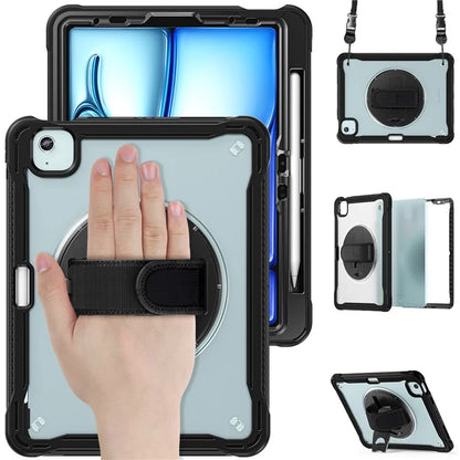 For iPad Air 11 (2024) / Air (2022) / (2020) / iPad Pro 11 (2022) / (2021) / (2020) / (2018) Case Kickstand Cover with Shoulder Strap