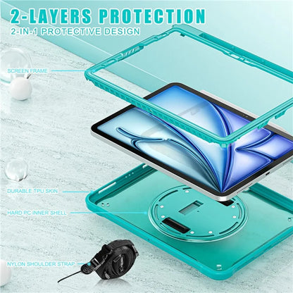 For iPad Air 11 (2024) / Air (2022) / (2020) / iPad Pro 11 (2022) / (2021) / (2020) / (2018) Case Kickstand Cover with Shoulder Strap