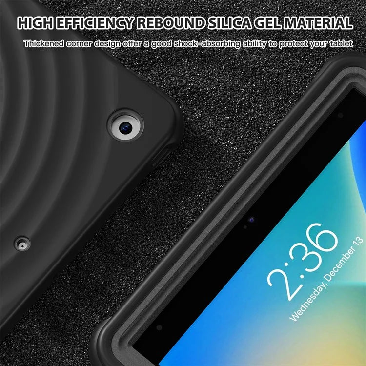 For iPad 10.2 (2021) / (2020) / (2019) Case Hand Strap Kickstand TPU+PC+Silicone Tablet Cover