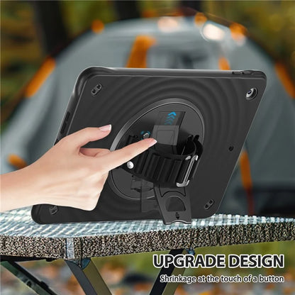 For iPad 10.2 (2021) / (2020) / (2019) Case Hand Strap Kickstand TPU+PC+Silicone Tablet Cover