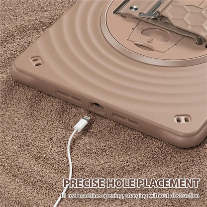 For iPad 10.2 (2021) / (2020) / (2019) Case Hand Strap Kickstand TPU+PC+Silicone Tablet Cover