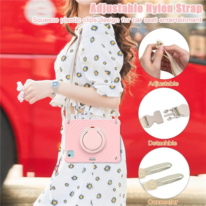 For iPad Air 11 (2024) / Air (2022) / (2020) / iPad Pro 11 (2022) / (2021) / (2020) / (2018) Kickstand Case with Shoulder Strap