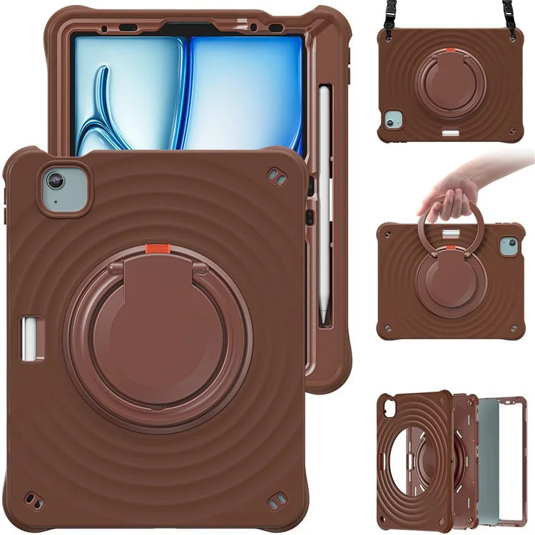 For iPad Air 11 (2024) / Air (2022) / (2020) / iPad Pro 11 (2022) / (2021) / (2020) / (2018) Kickstand Case with Shoulder Strap
