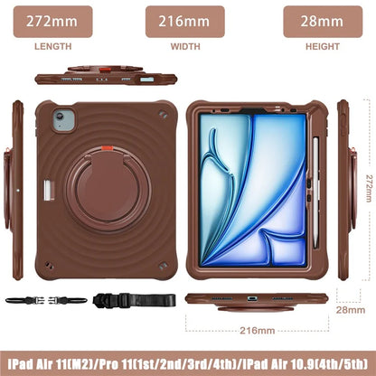 For iPad Air 11 (2024) / Air (2022) / (2020) / iPad Pro 11 (2022) / (2021) / (2020) / (2018) Kickstand Case with Shoulder Strap