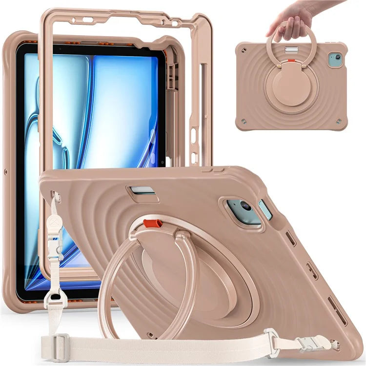 For iPad Air 11 (2024) / Air (2022) / (2020) / iPad Pro 11 (2022) / (2021) / (2020) / (2018) Kickstand Case with Shoulder Strap
