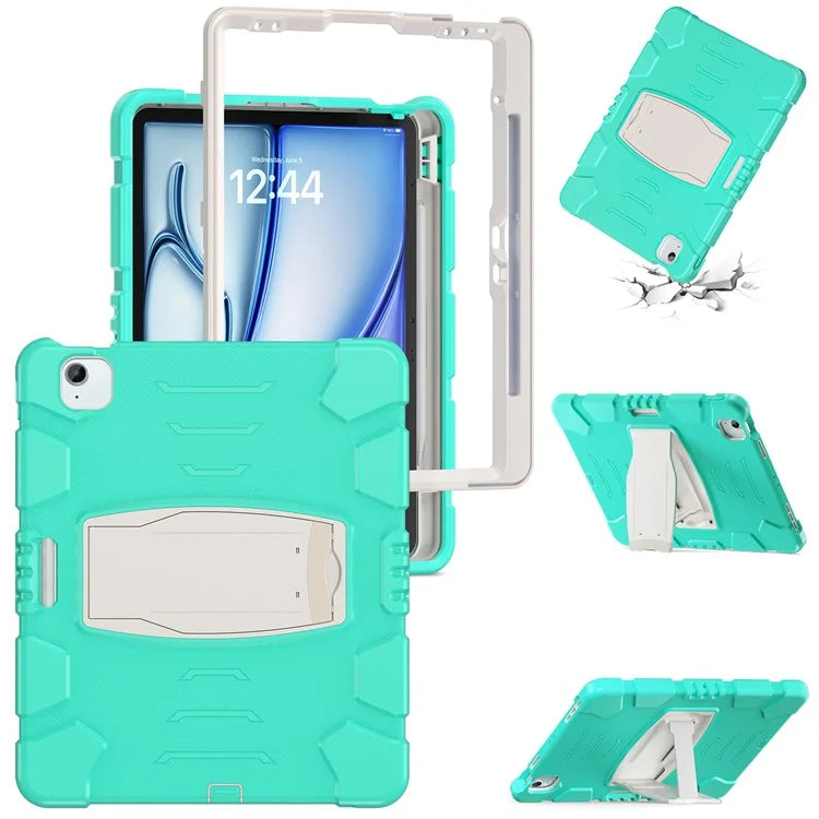 For iPad Air 13 (2024) / iPad Pro 12.9 (2022) / (2021) / (2020) / (2018) Case PC+Silicone Kickstand Tablet Cover