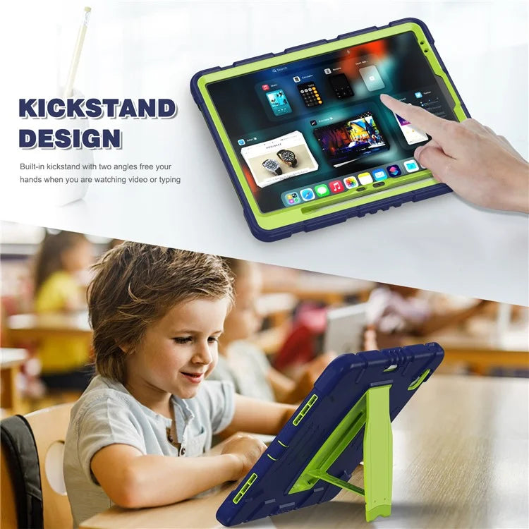 For iPad Air 13 (2024) / iPad Pro 12.9 (2022) / (2021) / (2020) / (2018) Case PC+Silicone Kickstand Tablet Cover