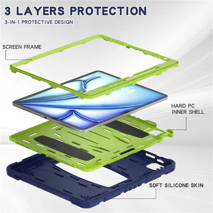 For iPad Air 13 (2024) / iPad Pro 12.9 (2022) / (2021) / (2020) / (2018) Case PC+Silicone Kickstand Tablet Cover