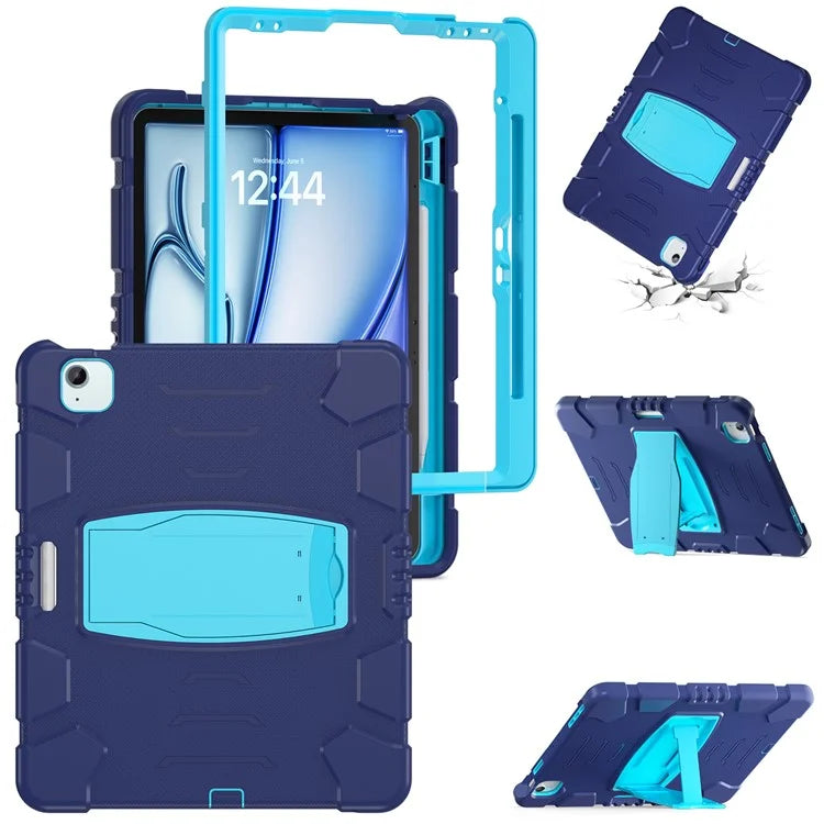For iPad Air 13 (2024) / iPad Pro 12.9 (2022) / (2021) / (2020) / (2018) Case PC+Silicone Kickstand Tablet Cover