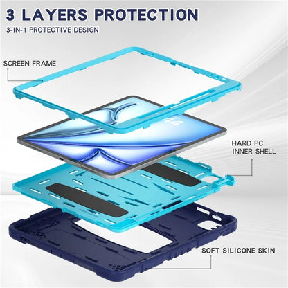For iPad Air 13 (2024) / iPad Pro 12.9 (2022) / (2021) / (2020) / (2018) Case PC+Silicone Kickstand Tablet Cover