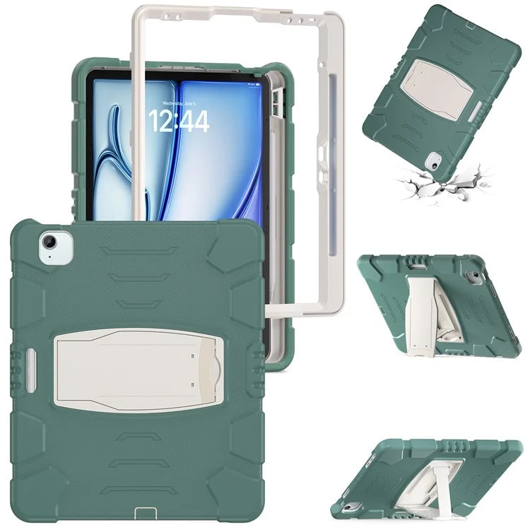 For iPad Air 13 (2024) / iPad Pro 12.9 (2022) / (2021) / (2020) / (2018) Case PC+Silicone Kickstand Tablet Cover