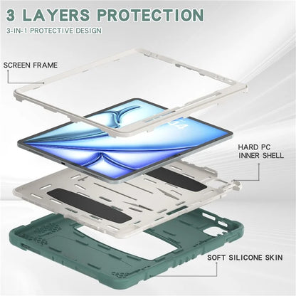 For iPad Air 13 (2024) / iPad Pro 12.9 (2022) / (2021) / (2020) / (2018) Case PC+Silicone Kickstand Tablet Cover
