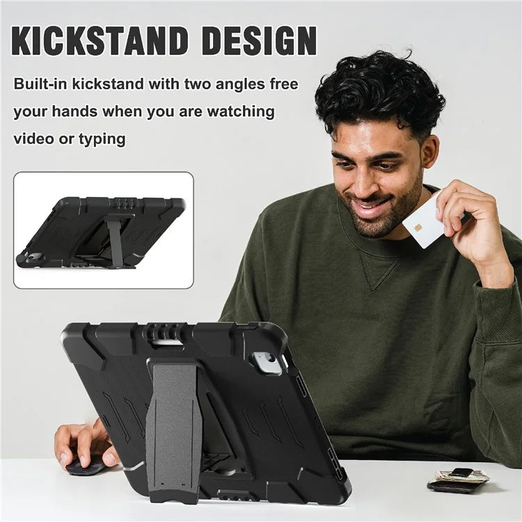 For iPad Air 13 (2024) / iPad Pro 12.9 (2022) / (2021) / (2020) / (2018) Case PC+Silicone Kickstand Tablet Cover