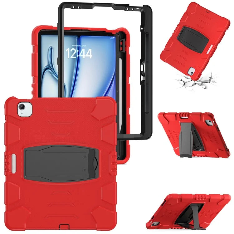 For iPad Air 13 (2024) / iPad Pro 12.9 (2022) / (2021) / (2020) / (2018) Case PC+Silicone Kickstand Tablet Cover