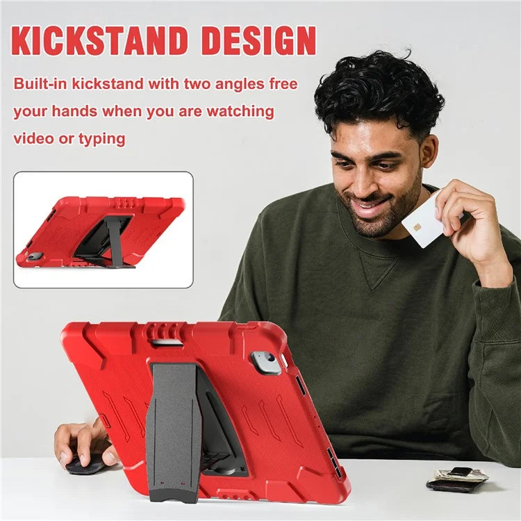 For iPad Air 13 (2024) / iPad Pro 12.9 (2022) / (2021) / (2020) / (2018) Case PC+Silicone Kickstand Tablet Cover