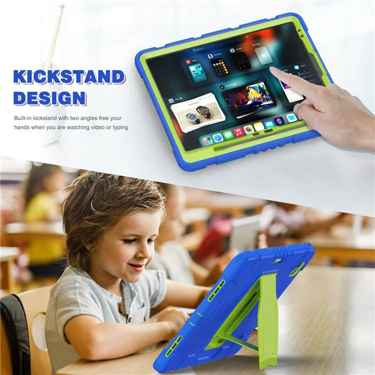 For iPad Air 13 (2024) / iPad Pro 12.9 (2022) / (2021) / (2020) / (2018) Case PC+Silicone Kickstand Tablet Cover