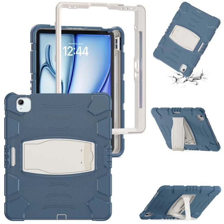 For iPad Air 13 (2024) / iPad Pro 12.9 (2022) / (2021) / (2020) / (2018) Case PC+Silicone Kickstand Tablet Cover