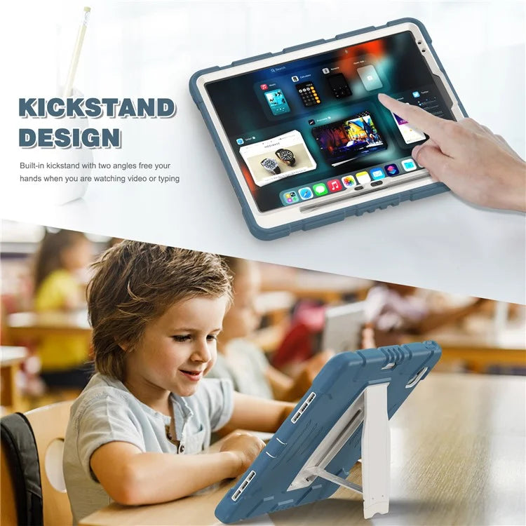 For iPad Air 13 (2024) / iPad Pro 12.9 (2022) / (2021) / (2020) / (2018) Case PC+Silicone Kickstand Tablet Cover