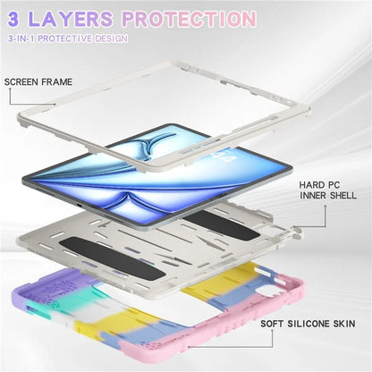 For iPad Air 13 (2024) / iPad Pro 12.9 (2022) / (2021) / (2020) / (2018) Case PC+Silicone Kickstand Tablet Cover