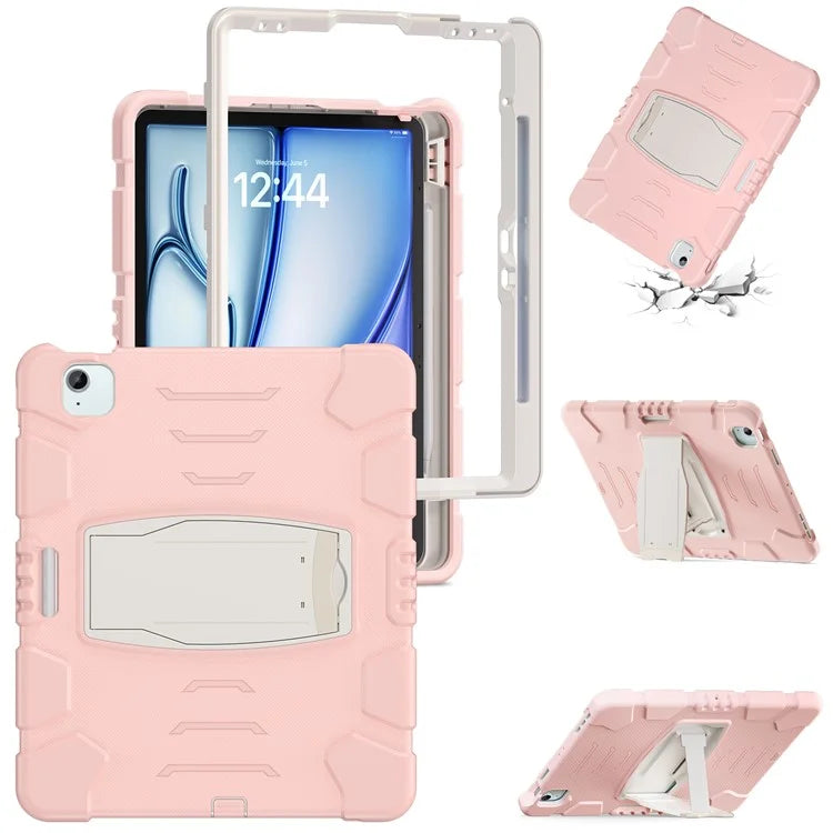 For iPad Air 13 (2024) / iPad Pro 12.9 (2022) / (2021) / (2020) / (2018) Case PC+Silicone Kickstand Tablet Cover