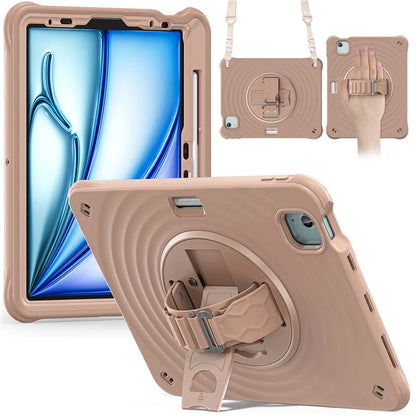 For iPad Air 11 (2024) / Air (2022) / (2020) / iPad Pro 11 (2022) / (2021) / (2020) / (2018) Case Kickstand Cover with Shoulder Strap