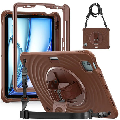 For iPad Air 11 (2024) / Air (2022) / (2020) / iPad Pro 11 (2022) / (2021) / (2020) / (2018) Case Kickstand Cover with Shoulder Strap