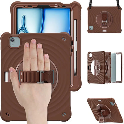 For iPad Air 11 (2024) / Air (2022) / (2020) / iPad Pro 11 (2022) / (2021) / (2020) / (2018) Case Kickstand Cover with Shoulder Strap