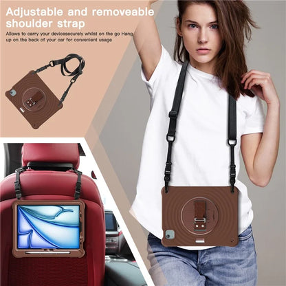 For iPad Air 11 (2024) / Air (2022) / (2020) / iPad Pro 11 (2022) / (2021) / (2020) / (2018) Case Kickstand Cover with Shoulder Strap