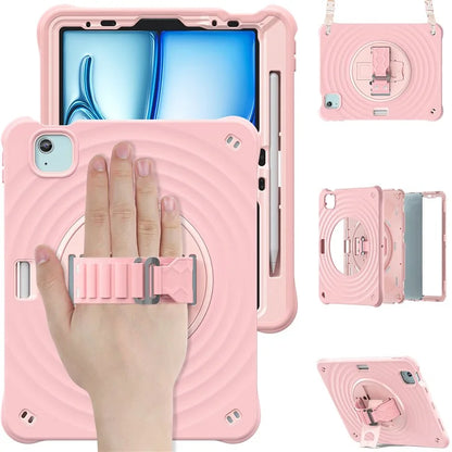 For iPad Air 11 (2024) / Air (2022) / (2020) / iPad Pro 11 (2022) / (2021) / (2020) / (2018) Case Kickstand Cover with Shoulder Strap