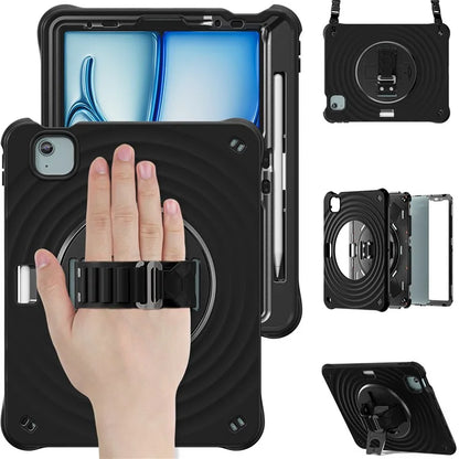 For iPad Air 11 (2024) / Air (2022) / (2020) / iPad Pro 11 (2022) / (2021) / (2020) / (2018) Case Kickstand Cover with Shoulder Strap