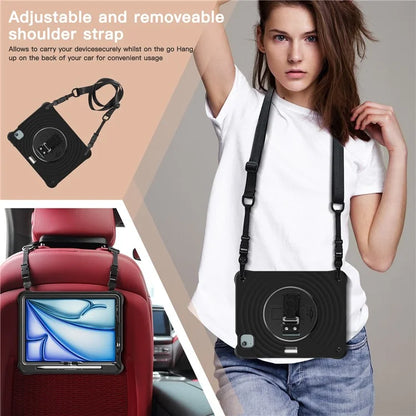 For iPad Air 11 (2024) / Air (2022) / (2020) / iPad Pro 11 (2022) / (2021) / (2020) / (2018) Case Kickstand Cover with Shoulder Strap