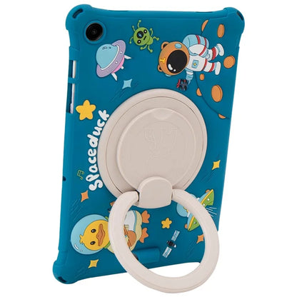 For Samsung Galaxy Tab A9+ X216 Case Cartoon Design Rotatable Kickstand Silicone Tablet Cover
