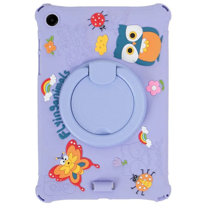 For Samsung Galaxy Tab A9+ X216 Case Cartoon Design Rotatable Kickstand Silicone Tablet Cover