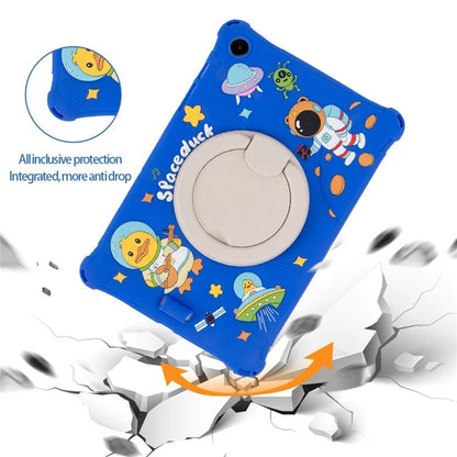 For Samsung Galaxy Tab A9+ X216 Case Cartoon Design Rotatable Kickstand Silicone Tablet Cover