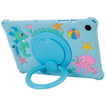 For Samsung Galaxy Tab A9+ X216 Case Cartoon Design Rotatable Kickstand Silicone Tablet Cover