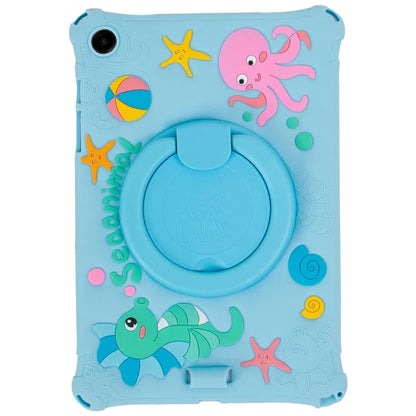 For Samsung Galaxy Tab A9+ X216 Case Cartoon Design Rotatable Kickstand Silicone Tablet Cover