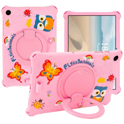 For Samsung Galaxy Tab A9+ X216 Case Cartoon Design Rotatable Kickstand Silicone Tablet Cover