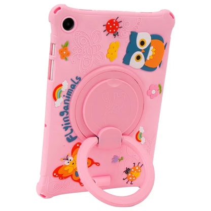 For Samsung Galaxy Tab A9+ X216 Case Cartoon Design Rotatable Kickstand Silicone Tablet Cover